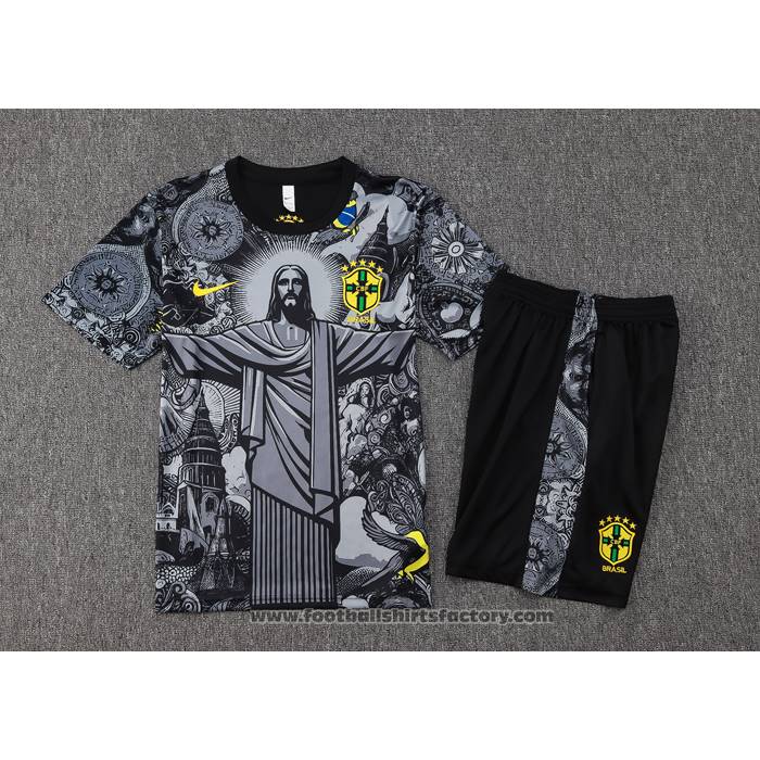 Tracksuit Brazil Jesus Short Sleeve 2024-2025 Black - Shorts